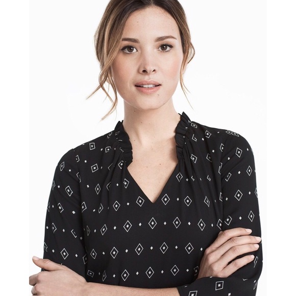 NWOT WHBM Soft Printed Shirt Dress - Picture 2 of 8